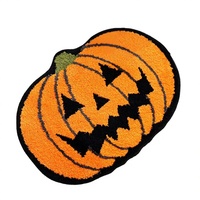 Halloween-Kürbis Polyester Kunstkaschmir 10mm Dicke Moderne Neuartige Maschinell Gefertigte Fußmatte Heimdekoration