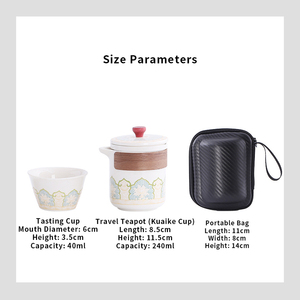 Set da Tè da Viaggio Pieghevole di Lusso Personalizzato, Logo Personalizzato Stampato in Serigrafia, Tazza Infusore in Ceramica Portatile con Custodia in Pelle, <span class=keywords><strong>Regalo</strong></span> - Product Image 6