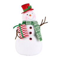 Grandes décorations de Noël intérieures uniques en tissu vert en forme de bonhomme de neige, vente en gros