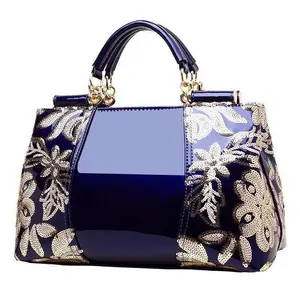 2024 new embroidery sequin large capacity handbags for lady top handle tote bags for working office women