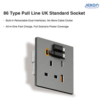 Prise murale UK rétractable sans désordre, prise intelligente à charge rapide 3 broches avec plusieurs options de couleurs