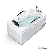 Baignoire triangulaire en acrylique Waterfall Surfing avec massage par air et bain à remous, design moderne blanc