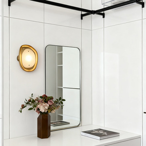 Applique murale bronze beige avec abat-jour E27 LED, à fixer au mur pour l'entrée, le couloir ou la décoration - Product Image 2