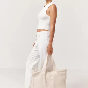 Công suất lớn bông vải <span class=keywords><strong>tote</strong></span> túi với logo tùy chỉnh thêu tự nhiên Thêm lớn vải <span class=keywords><strong>Tote</strong></span> Túi - Product Image 4