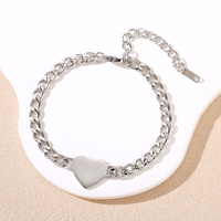 Bracelet chaîne cubaine vierge en acier inoxydable personnalisé Ywyougang, le plus vendu, avec pendentif cœur unisexe, idéal pour anniversaire, bijou simple pour couple, couleur or