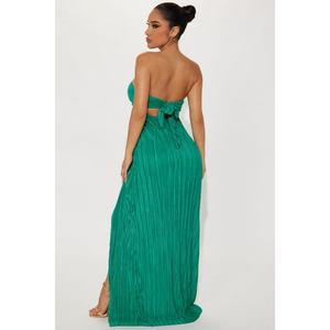 Vestido con Tirantes para Mujer, Vestido Largo Plisado y Ajustado para Vacaciones en la Playa - Product Image 6