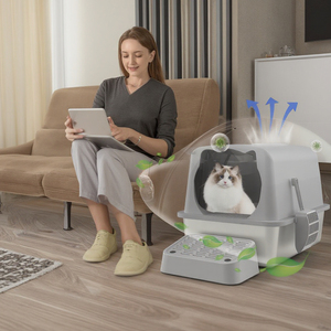 مزيل العرق المبتكر والمطور للتحكم في الرائحة <span class=keywords><strong>Cat</strong></span> ، حيوان أليف مغلق بالكامل من الفولاذ المقاوم للصدأ - Product Image 1