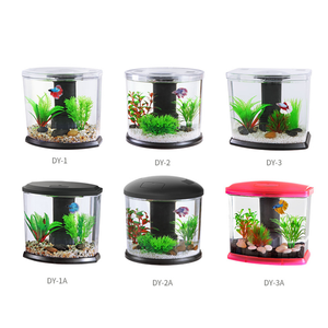 Mini <span class=keywords><strong>aquarium</strong></span> BOYU pour poissons combattants, réservoir de poissons de bureau alimenté par USB, petit <span class=keywords><strong>aquarium</strong></span> rond en acrylique avec système de circulation de filtre, série DY - Product Image 6