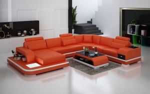 Sofá de Cuero con Luces LED en Oferta, Juego de Sofás Modernos, Muebles Modernos para el Hogar, Disponible en Cualquier Color - Product Image 2