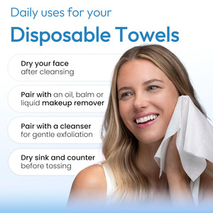 Salviette <span class=keywords><strong>Monouso</strong></span> Grandi OEM, <span class=keywords><strong>Asciugamani</strong></span> Viso Spessi e Morbidi, <span class=keywords><strong>Biodegradabili</strong></span> per Pulizia - Product Image 6