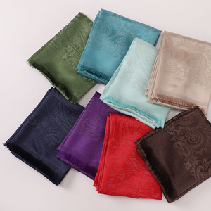 Syal sutra imitasi pola Jacquard baru Indonesia untuk wanita 70*175CM syal Polyester Glitter berkilau bungkus kepala hijab Muslim - Product Image 3