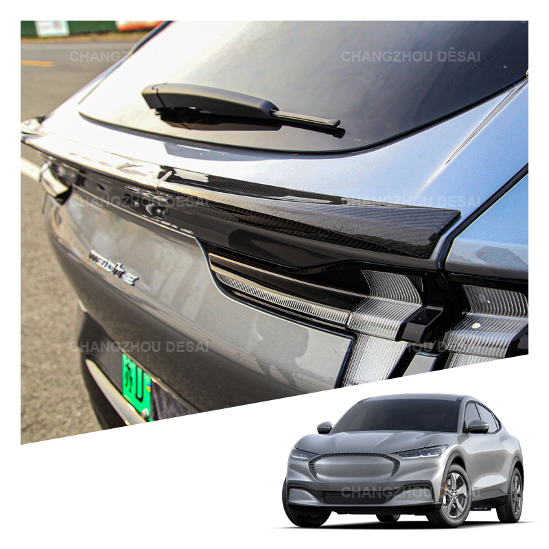 Автомобильные аксессуары глянцевый черный комплект из углеродного волокна заднее крыло багажника задний спойлер для Ford Mach-E 2021