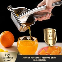 Presse-agrumes manuel multifonctionnel en acier inoxydable 304 pour canne à sucre, orange, grenade, citron, pastèque – Idéal pour camping-car, voiture et extérieur