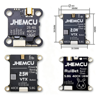 Émetteur vidéo FPV JHEMCU 5.8G VTX 600mW 800mW 1.6W 2W 2.5W 40CH à puissance réglable pour drones de course FPV et quadricoptères