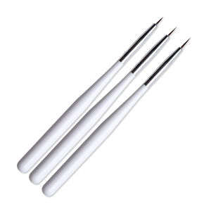 Lot de 3 pinceaux liner blancs en fibre de nylon pour nail art, stylo à dessin pour lignes et motifs floraux sur vernis gel - Product Image 4