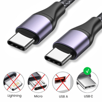 20v 3a 60W câble USB C tressage en Nylon câble de charge USB C 2.0