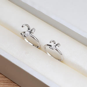 Juego de Anillos Abiertos de Plata S925 con Diseño de Perro del Zodiaco, Collar de Cadena Vacía con Perla 6-7, Accesorios para DIY, Incrustaciones 1351, Conjuntos de Joyería de Moda - Product Image 2
