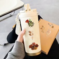 50 pegatinas de la serie de plantas secas para PVC, impermeables, para coche, teléfono móvil, portátil, botella de agua