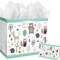 Sac cadeau en carton blanc pliable, recyclable, en papier enduit de couleur unie, grand sac cadeau, sac à main pour anniversaire d'enfant