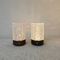 Lampe de table en cristal LED mini rechargeable moderne 2000mAh, lumière de nuit, USB C, tactile, à intensité variable, sans fil, en aluminium, décoration de chambre à coucher, hôtel