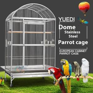 Ekstra büyük kuş kafesi katı desen tasarımı ile düğme kapatma paslanmaz çelik ve demir Metal Villa papağan yetiştiriciliği için - Product Image 4