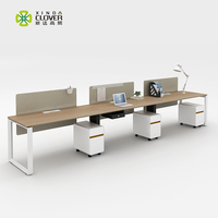 Bureau de haute qualité, moderne, poste de travail modulaire pour 3 personnes, mobilier de bureau