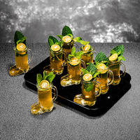 Verre à shot moderne en forme de botte de cowboy, 50 ml, base épaisse durable, verre transparent clair pour la bière et le vin, avec emballage personnalisé