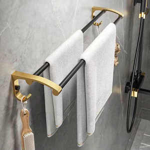 Juego <span class=keywords><strong>de</strong></span> <span class=keywords><strong>Accesorios</strong></span> <span class=keywords><strong>de</strong></span> 6 Piezas <span class=keywords><strong>de</strong></span> Estilo Moderno <span class=keywords><strong>para</strong></span> Baño en Negro y Dorado con Estante <span class=keywords><strong>de</strong></span> Almacenamiento Montado en la Pared <span class=keywords><strong>para</strong></span> Decoración del Hogar - Product Image 5
