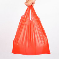 Sac de courses en plastique HDPE personnalisé de qualité supérieure, grande capacité, best-seller, sac de courses en forme de T-shirt