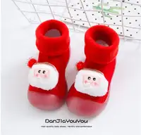 ถุงเท้าเด็ก,คริสมาสต์ปีใหม่ฤดูหนาวตุ๊กตารองเท้าเดินสำหรับเด็กชายและเด็กหญิง0-3ปีถุงเท้าเด็กรองเท้าคริสต์มาสสำหรับเด็ก