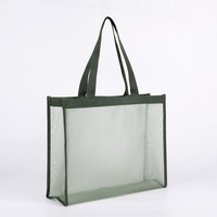 Sac de maquillage en maille noire personnalisé avec poignée, pochettes de voyage pour femme – Offre spéciale