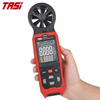 Anémomètre numérique portable TASI TA642A avec écran LCD 4 chiffres pour la mesure de la température de l'air, de la vitesse du flux et de la vitesse du vent (haut/bas)