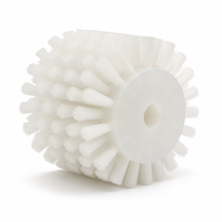 Brosse à poils droits en nylon blanc WNB-60x250 PA66 Brosse à rouleaux cylindrique avec corps en plastique PP