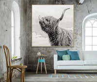 Peinture sur toile, peinture à l'huile, affiche murale, art mural moderne, image d'animaux, image de moutons