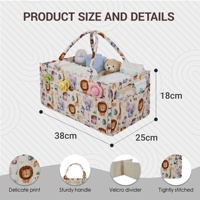 Sac de rangement multifonctionnel imperméable à motif animalier avec compartiment amovible pour les essentiels des nouveau-nés