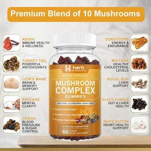 OEM/ODM Private Label Mushroom <b>Gummies</b>,Organic Mushroom <b>Gummies</b> with Reishi <b>Cordyceps</b> Lion's Mane Mushroom Herbal - Product Image 3