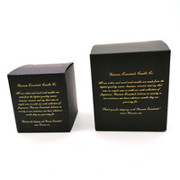 Boîte en papier pliable noire personnalisée boîte cadeau bougie savon kraft emballage plat boîte de masque bougie de luxe avec votre propre logo