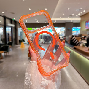 Étui magnétique 3-en-1 en TPU+PC haute transparence pour <span class=keywords><strong>iPhone</strong></span> Air <span class=keywords><strong>11</strong></span> 12 13 14 15 16 17 Pro Max, compatible avec la recharge sans fil, antichoc et antidérapant - Product Image 2