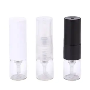 Frasco do perfume do vidro do mini 1ml 2ml com cabeça preta do pulverizador