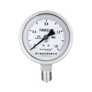 Manómetros hidráulicos, de agua y de aire personalizados Y100BF, rellenables con 304/316L, manómetro de acero inoxidable de alta presión WIKA. - Product Image 4