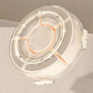 กล่องใส่อาหารแบบหมุนได้ กล่องใส่ของว่างแบบแบ่งช่อง ถาดเสิร์ฟแบบพกพา กล่องจัดเก็บสำหรับใส่ขนม ผลไม้ ถั่ว เครื่องเทศ - Product Image 3