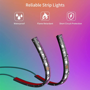 4pcs xe nội thất bầu không khí 18 đèn Led 5050 RGB SMD linh hoạt dải ánh sáng 12V + 24 phím âm nhạc điều khiển từ xa - Product Image 5