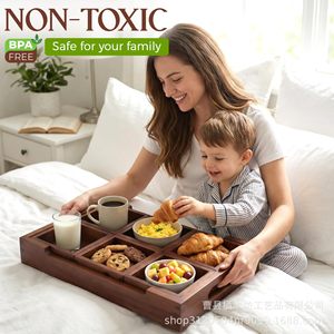 Wooden Compartmentalized <b>Snack</b> <b>Tray</b> Solid Wood Seven Piece Set For Dried Fruit Nut Tea Storage Desktop Organizer - Product Image 3