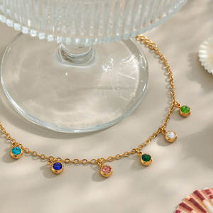 Luxury 316L Stainless Steel 14k 18k Gold Plated Zircon Fashion Charm <b>Bracelet</b> & Bangles Colorful <b>Gemstone</b> <b>Bracelet</b> for Women - Product Image 3