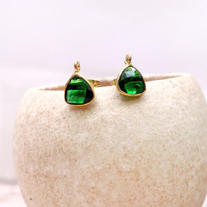 Unique Bail DIY Gemstone Triangle Femmes Goujons Boucles D'oreilles Bijoux En Gros - Product Image 1