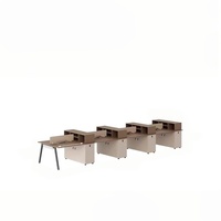 Bureau de travail modulaire pour 6 personnes avec écran de confidentialité, mobilier de bureau modulaire