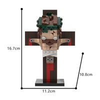 Ensemble de blocs de construction sur le thème de la foi, modèle de présentation de bureau Croix du Bon Pasteur, cadeau de Pâques, briques de collection DIY pour tous les âges