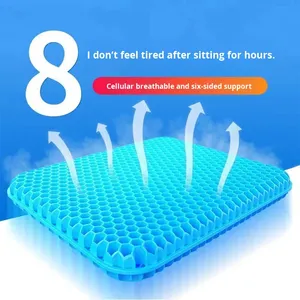 Summer Gel Seat <b>Cushion</b> Breathable Honeycomb Design PVC & Ice Crystal Cool <b>Cushion</b> Model Car Seat Pet Stool Butt Cooling <b>Pad</b> - Product Image 2