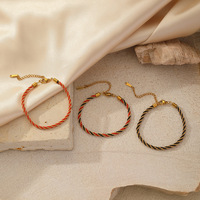 Pulsera Trenzada de Acero Inoxidable Personalizada Multicolor de Lujo Estilo Europeo Americano para Parejas Unisex