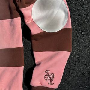 Custom 100% Cotton <b>Striped</b> Cotton Dropped Shoulders <b>T</b>-<b>Shirt</b> 3D Applique Embroidery logo Boxy Fit Long Sleeve <b>Men's</b> Tee <b>Shirt</b> - Product Image 4